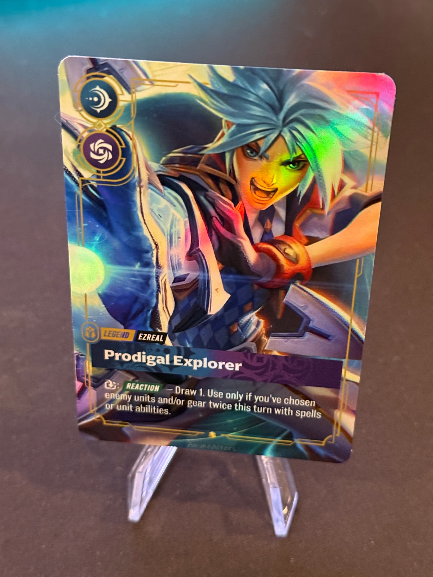 Ezreal - Prodigal Explorer - Battle Academia - Legend Proxy - Riftbound TCG
