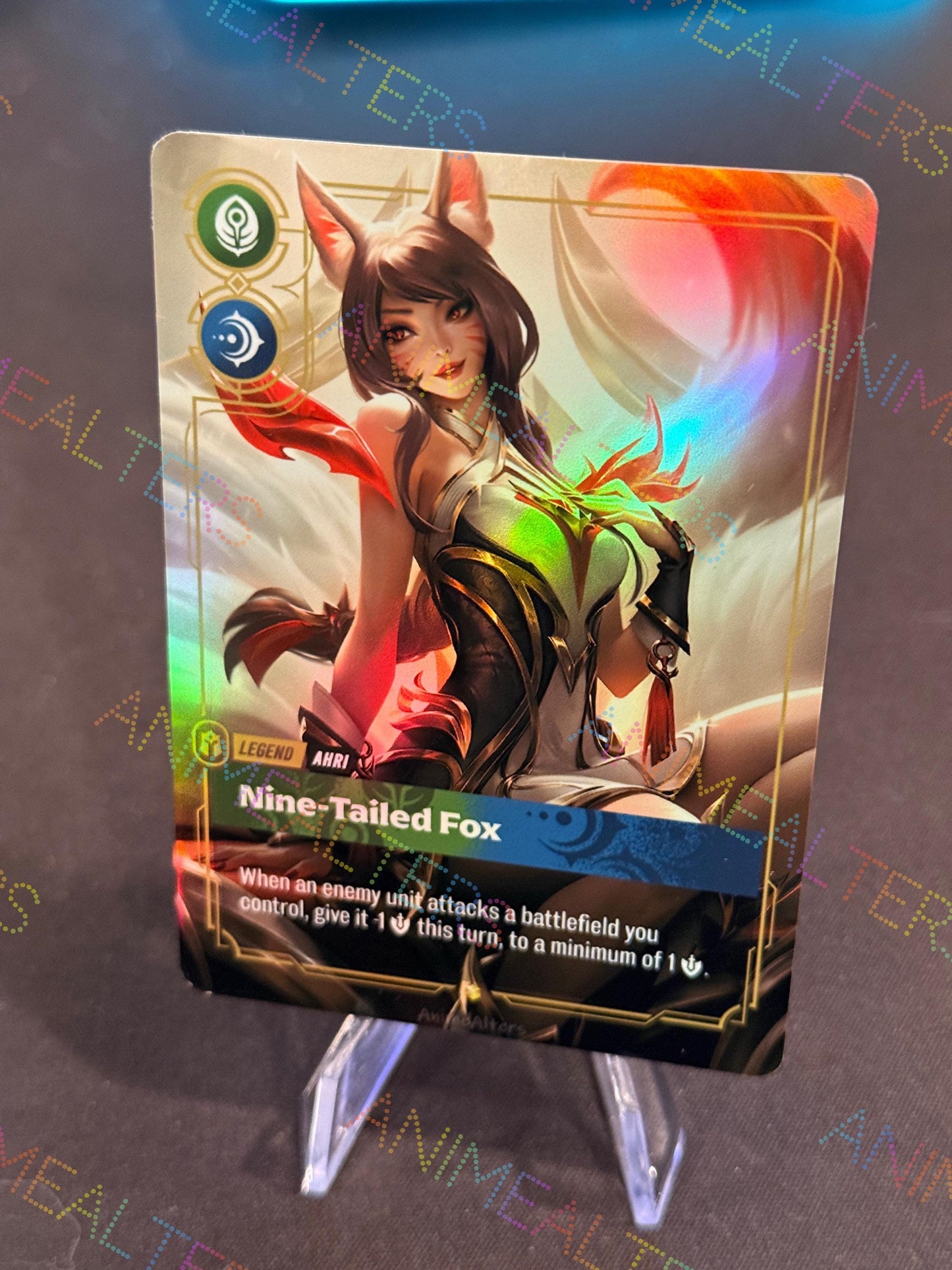 Ahri - Nine Tailed Fox - Risen - Legend Proxy - Riftbound TCG