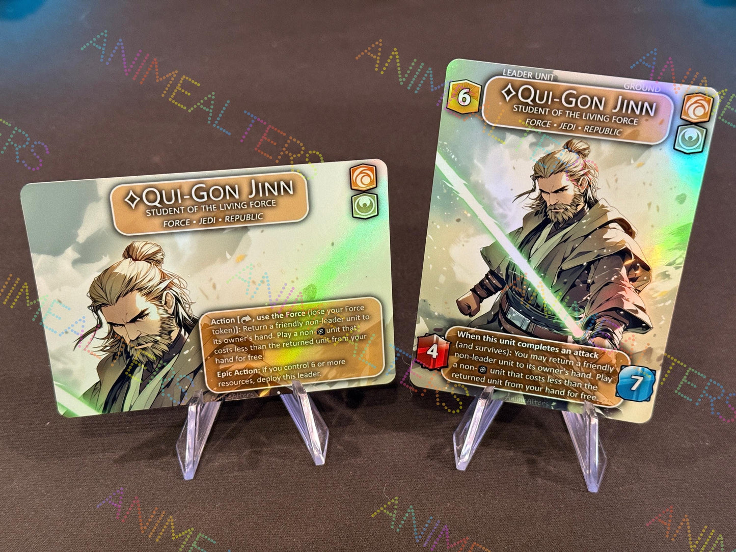 Qui-Gon Jinn, Student of the Living Force - Leader Alter - Star Wars Unlimited TCG