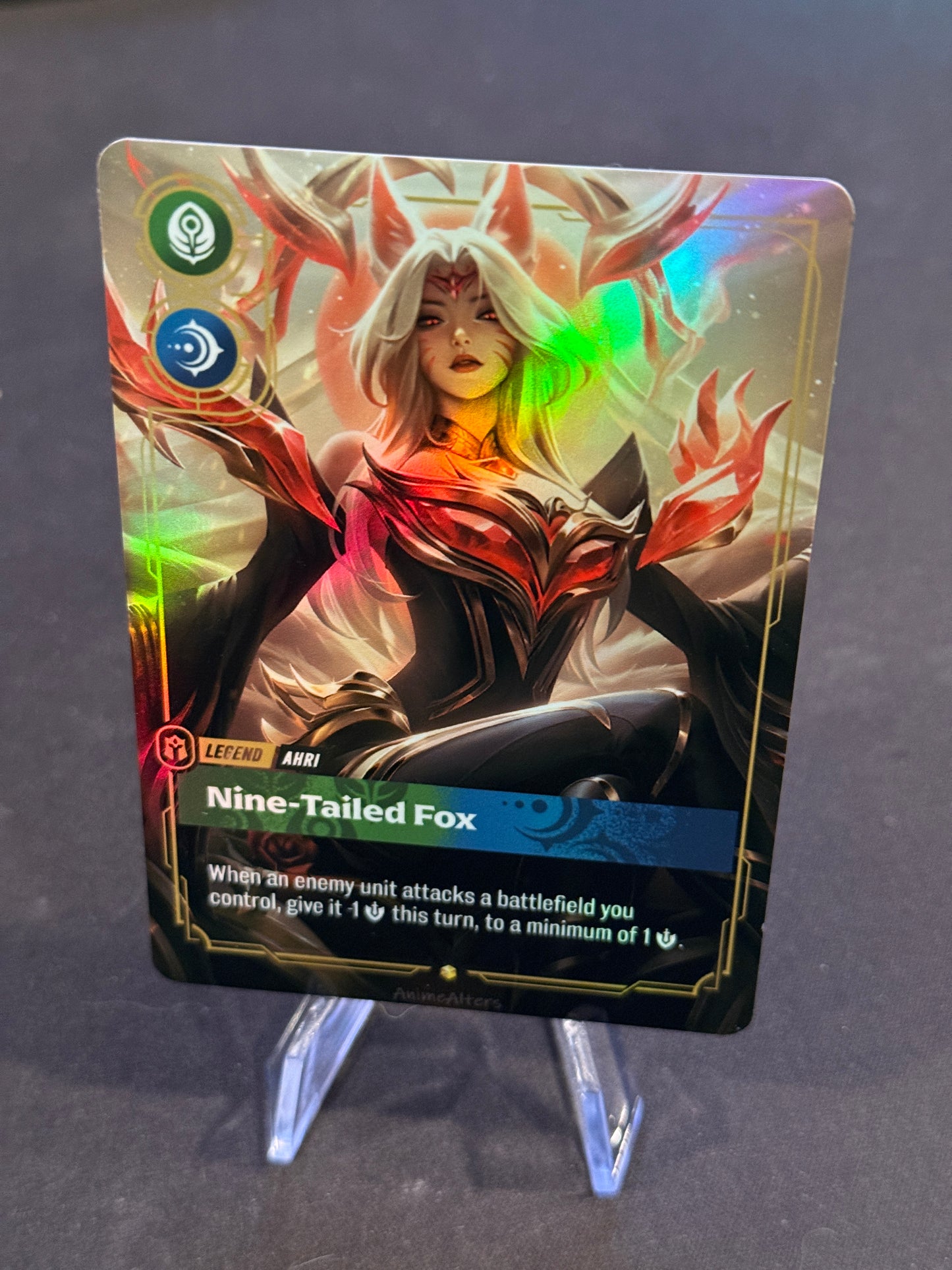 Ahri - Nine Tailed Fox - Immortalized - Legend Proxy - Riftbound TCG