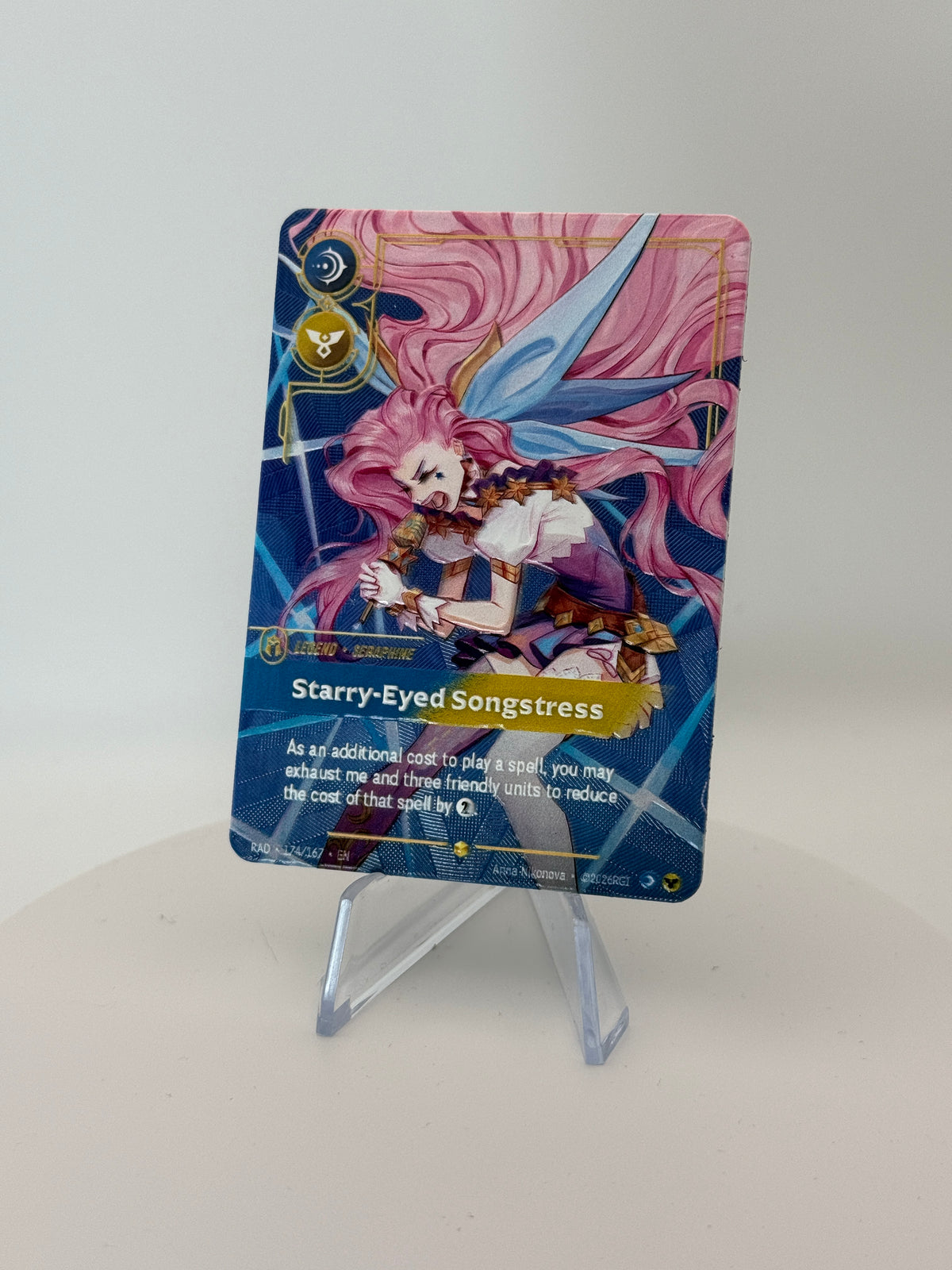 Seraphine - Starry-Eyed Songstress (Overnumbered) - Metal 3D Textured Legend - Riftbound TCG