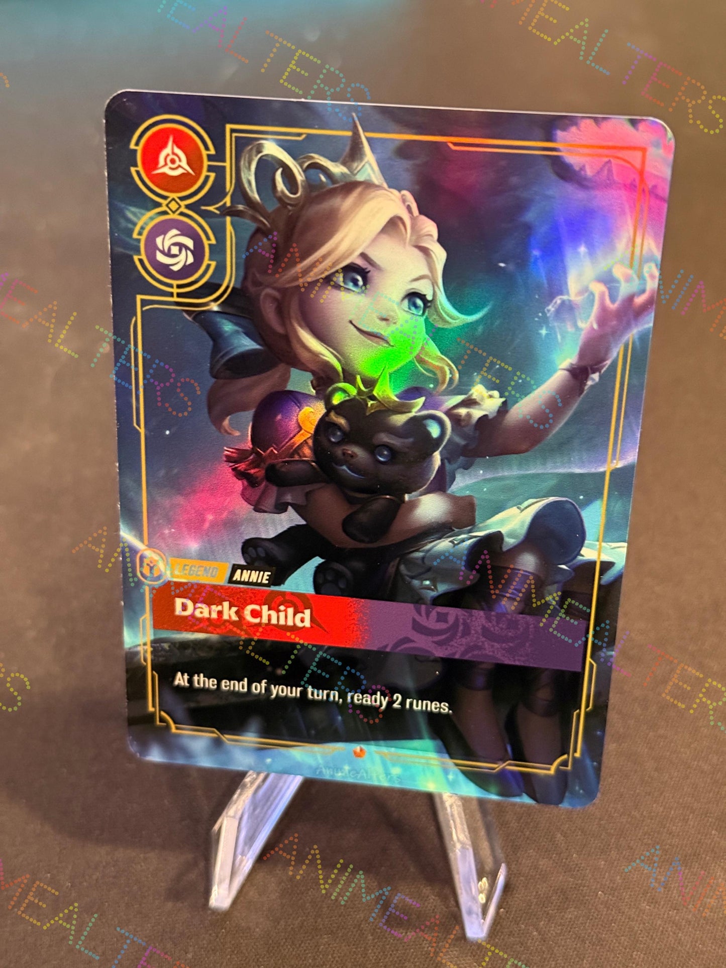 Annie - Dark Child - Winterblessed - Legend Proxy - Riftbound TCG